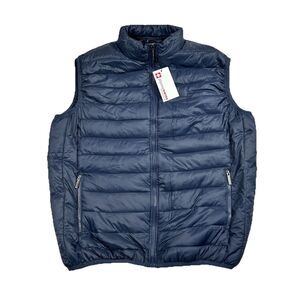 Alpine Swiss Mens XXL Clark Lightweight Puffer Vest Jacket Navy Outdoor Ski